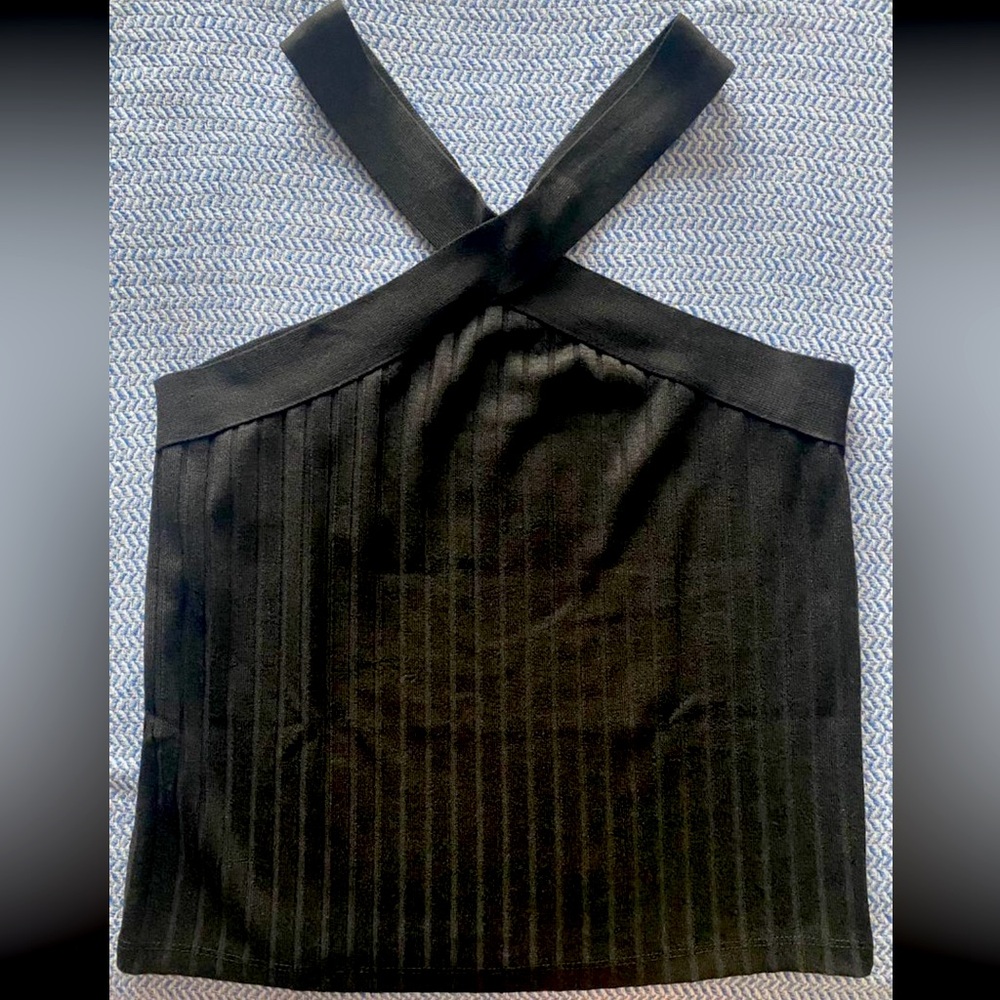 Mango black cami with halter straps - size M
